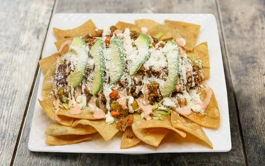 Tortillas with avocado meat and vegetables 