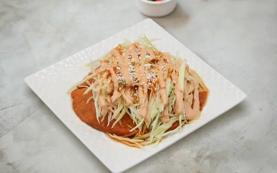 Plate of catrachas on a white background 