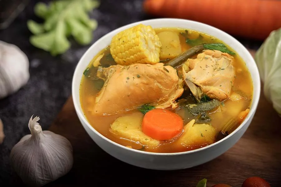 chicken stew in deep plate 